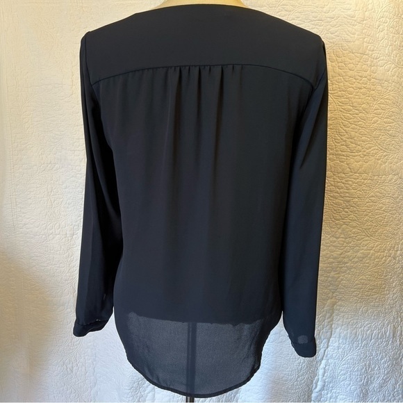 Zara Basic Women’s Sheer Navy Long Sleeved Blouse, Size Small - Picture 2 of 11